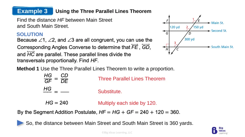 Lesson 8.4 Proportionality Theorems Learning - slide 10 of 13