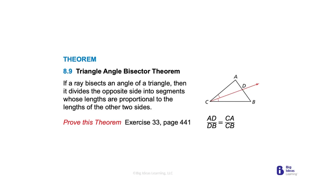 Lesson 8.4 Proportionality Theorems Learning - slide 12 of 13