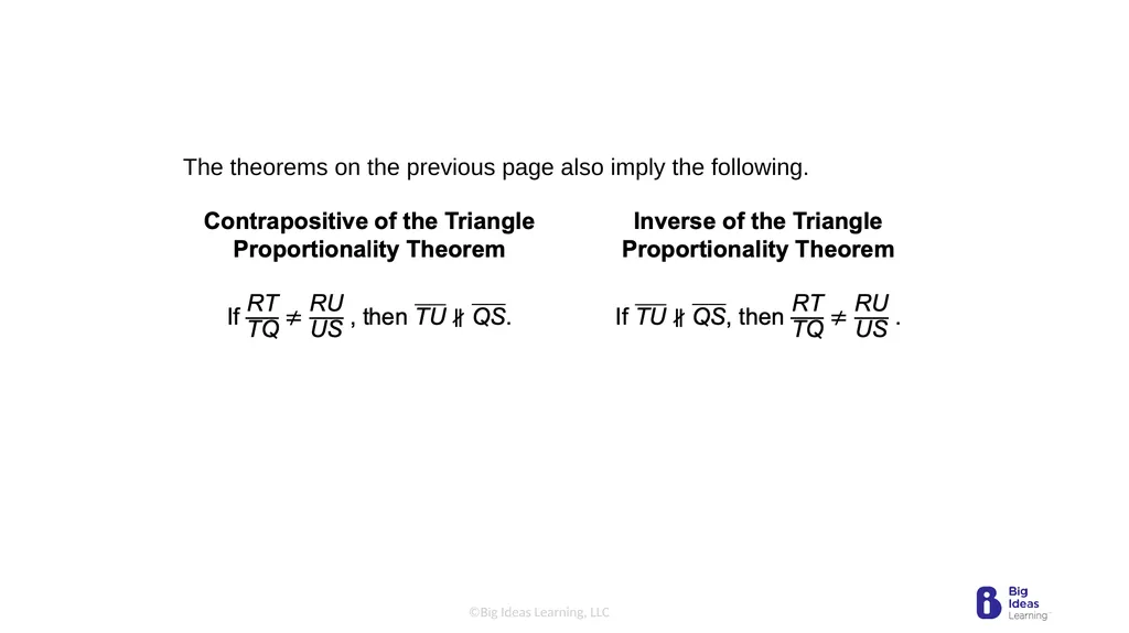 Lesson 8.4 Proportionality Theorems Learning - slide 5 of 13