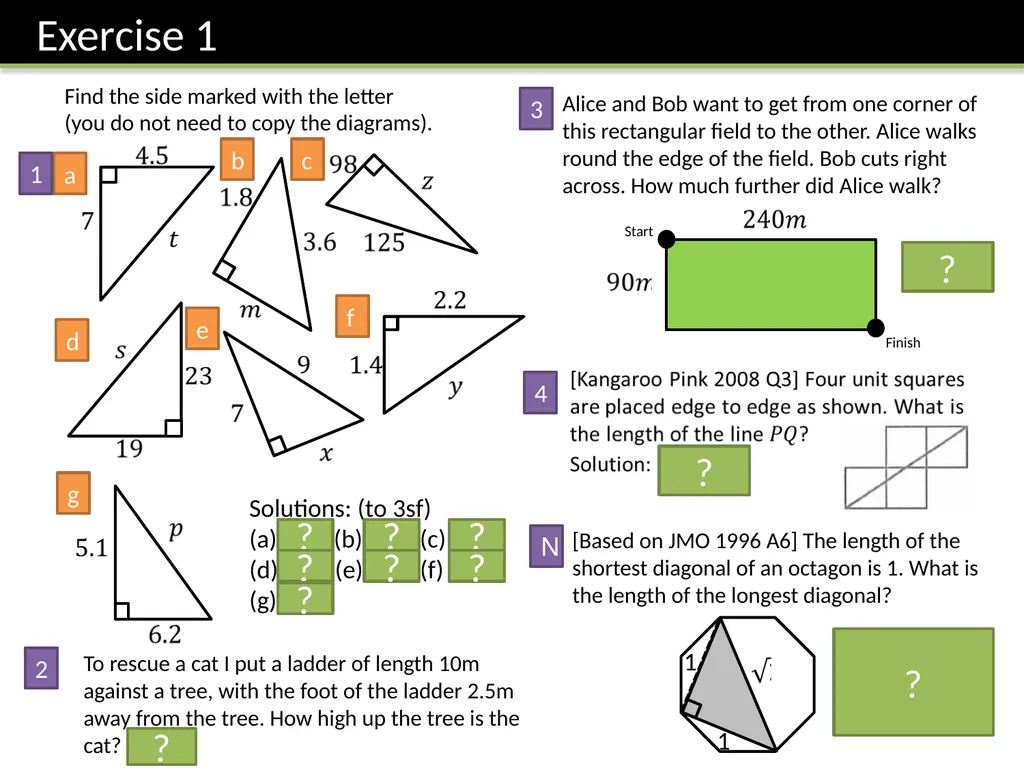 Year 7 Pythagoras’ Theorem Dr J Frost - slide 13 of 31