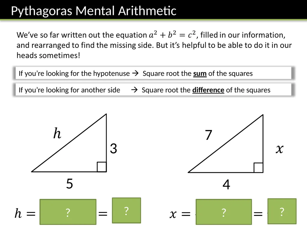 Year 7 Pythagoras’ Theorem Dr J Frost - slide 9 of 31