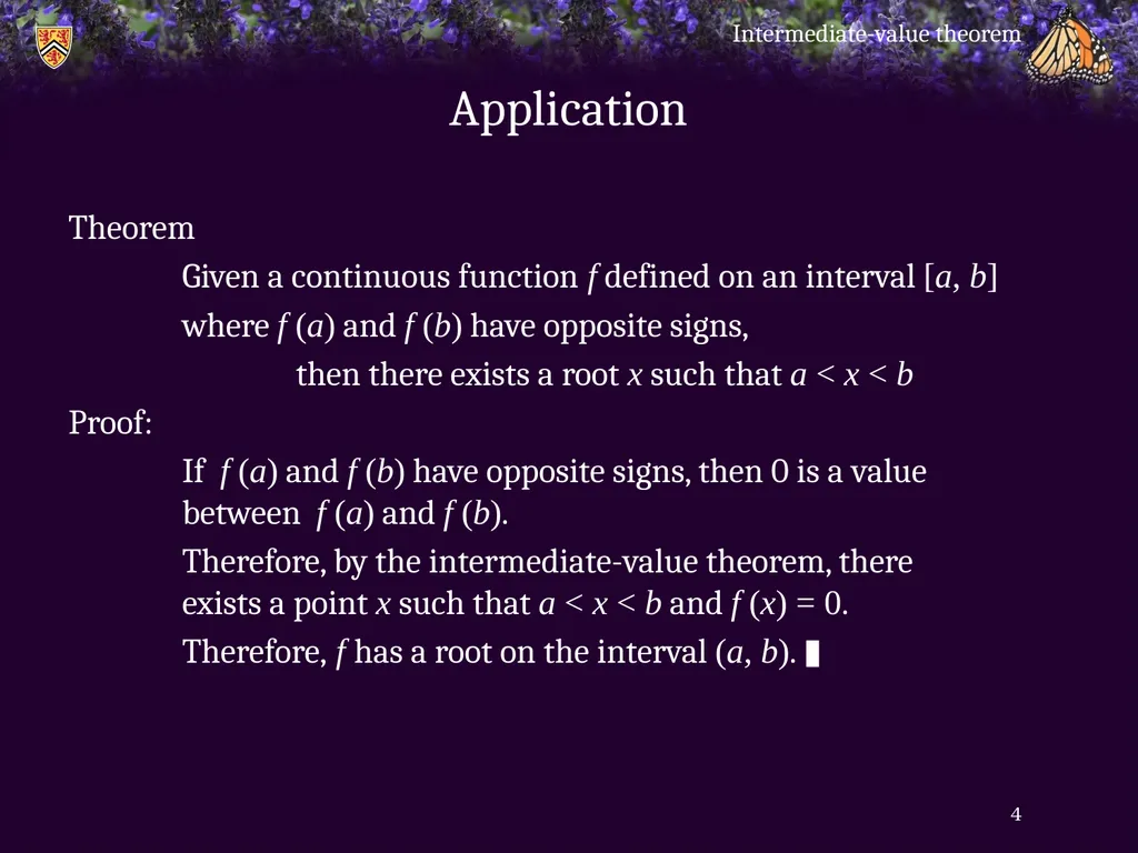 Intermediate-value theorem Introduction In this - slide 4 of 16