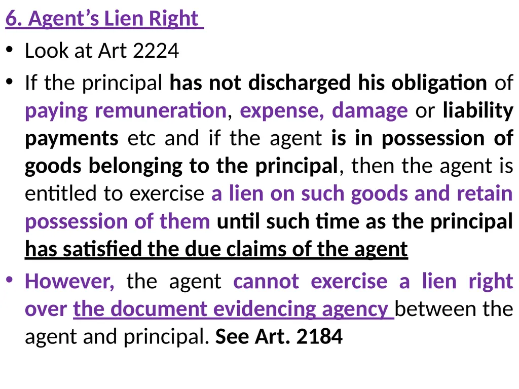 Chapter One 1. The concept of the law of agency - slide 184 of 185