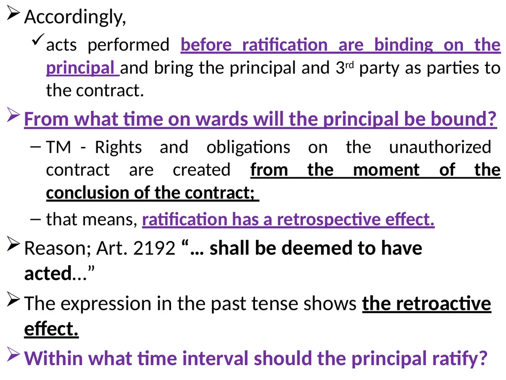 Chapter One 1. The concept of the law of agency - slide 133 of 185