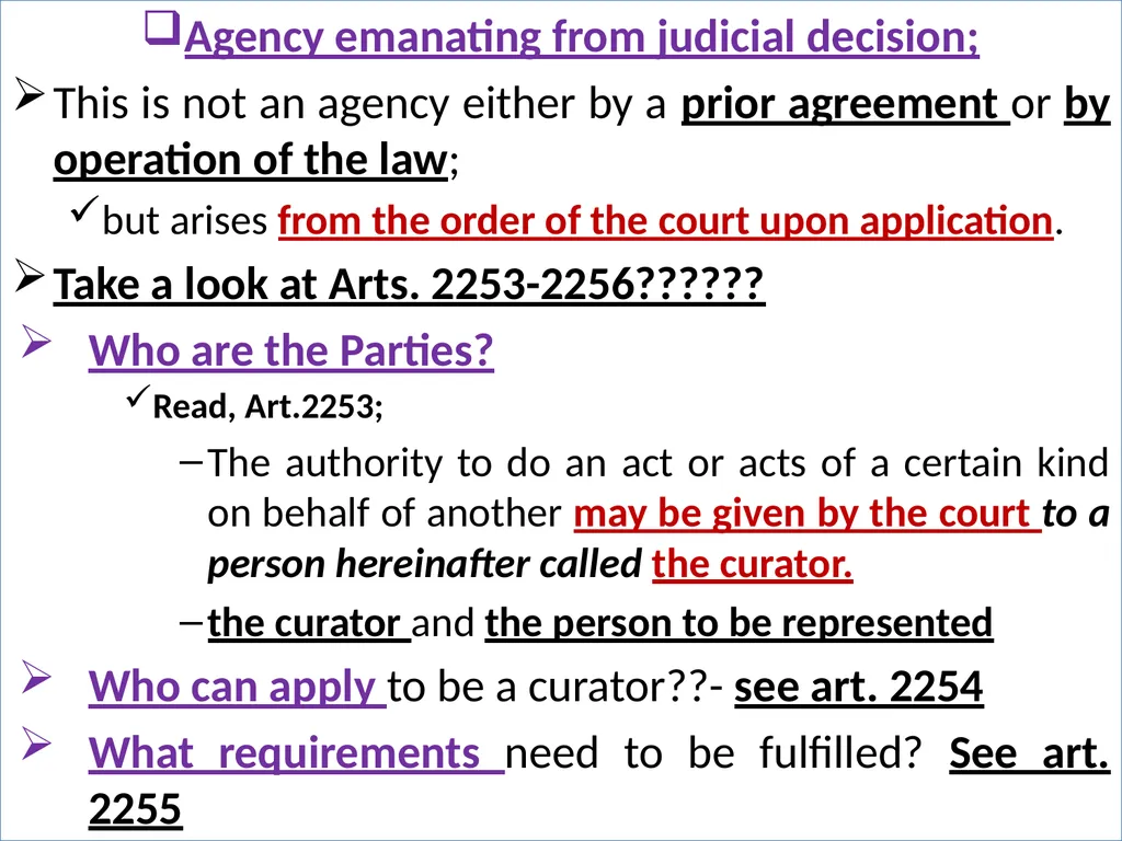 Chapter One 1. The concept of the law of agency - slide 35 of 185