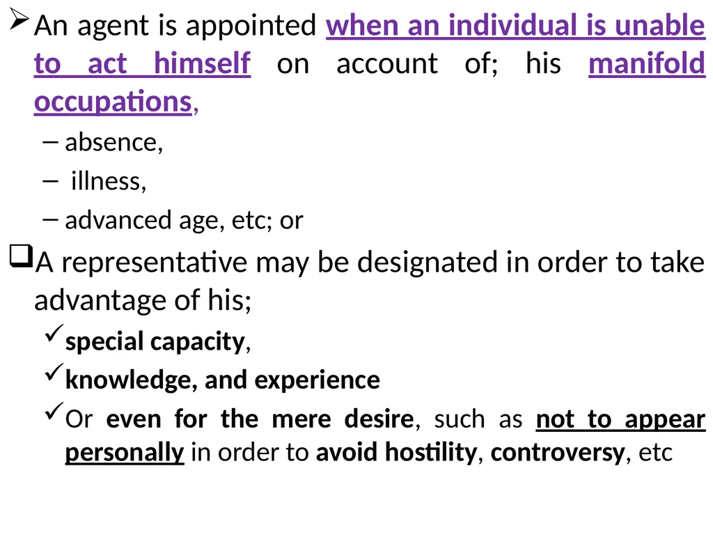 Chapter One 1. The concept of the law of agency - slide 3 of 185