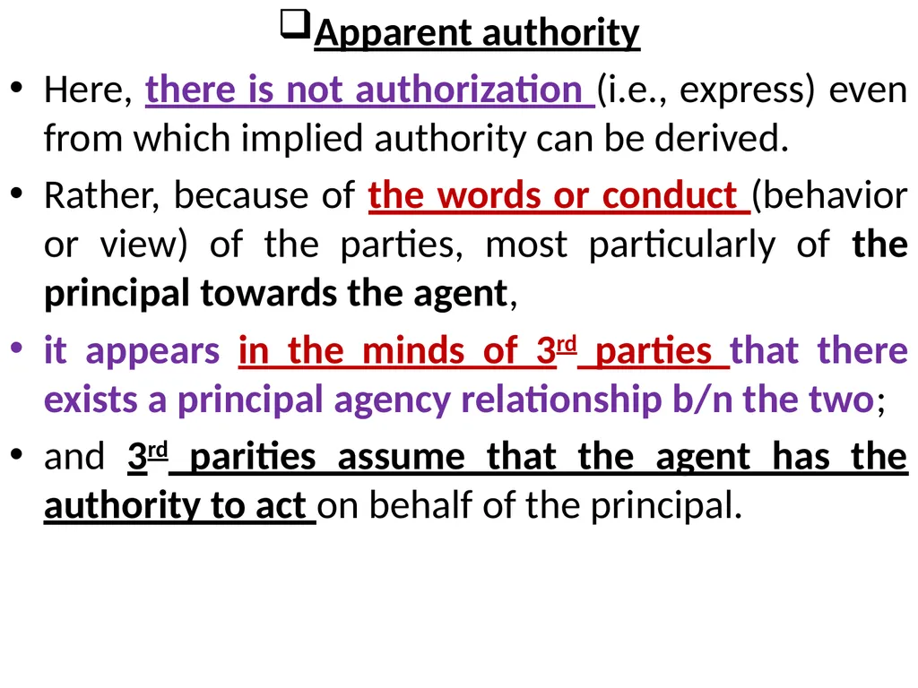 Chapter One 1. The concept of the law of agency - slide 92 of 185
