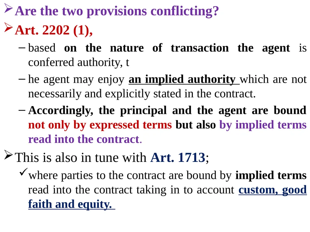 Chapter One 1. The concept of the law of agency - slide 69 of 185