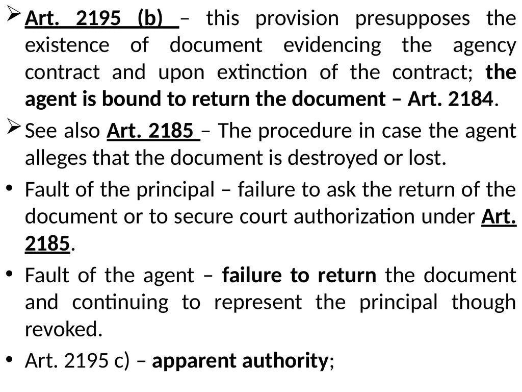 Chapter One 1. The concept of the law of agency - slide 147 of 185