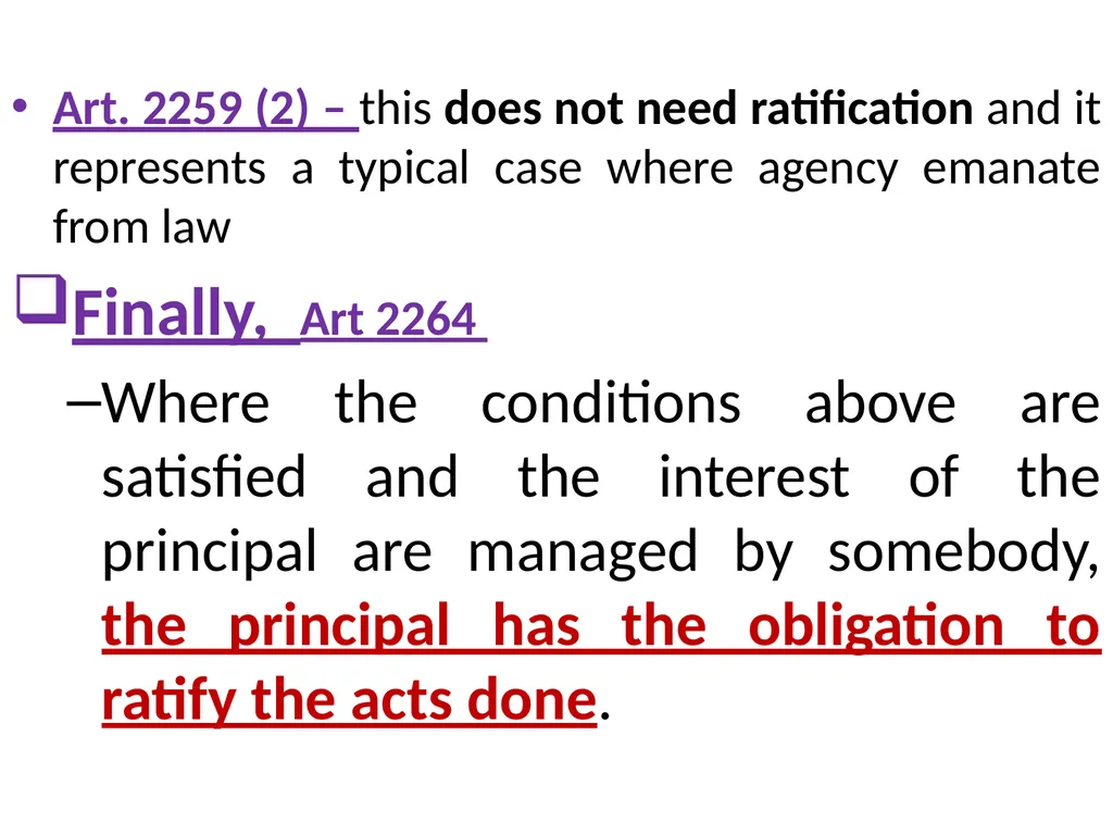 Chapter One 1. The concept of the law of agency - slide 130 of 185
