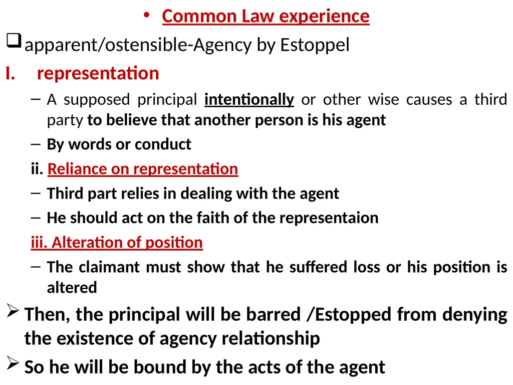 Chapter One 1. The concept of the law of agency - slide 93 of 185