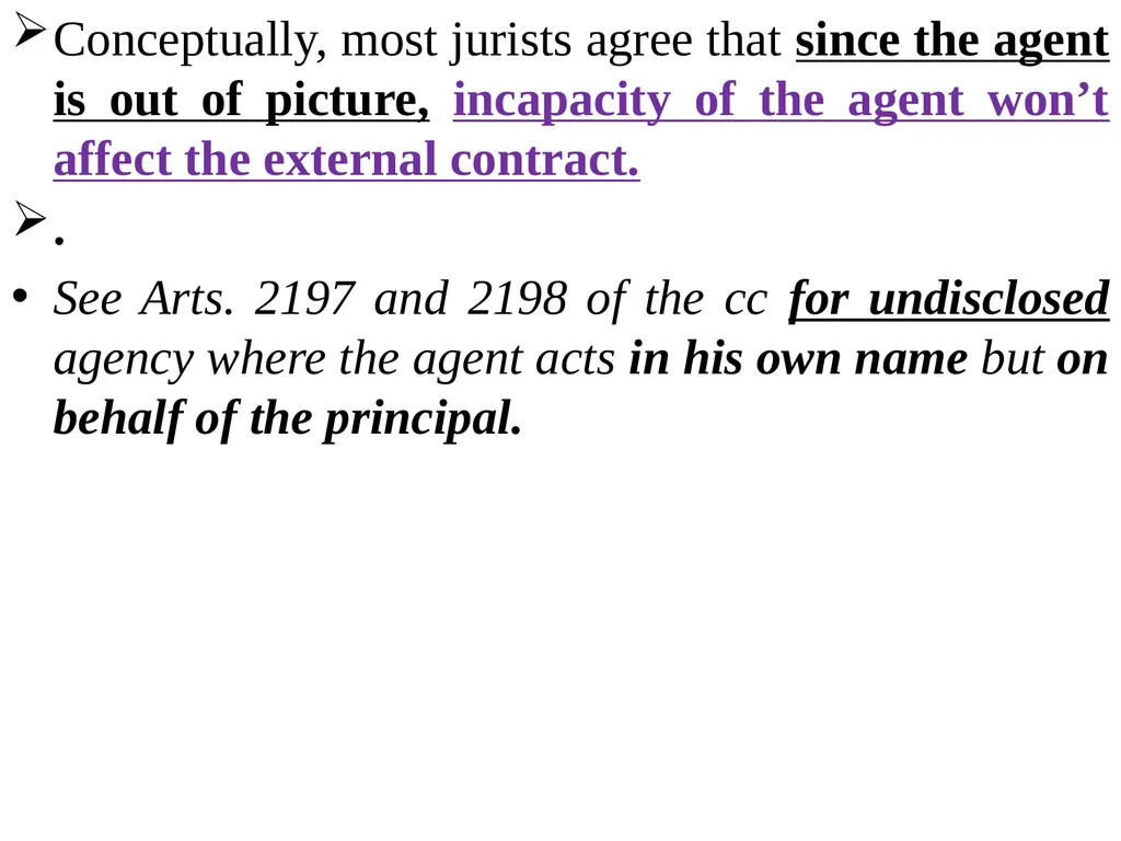 Chapter One 1. The concept of the law of agency - slide 48 of 185