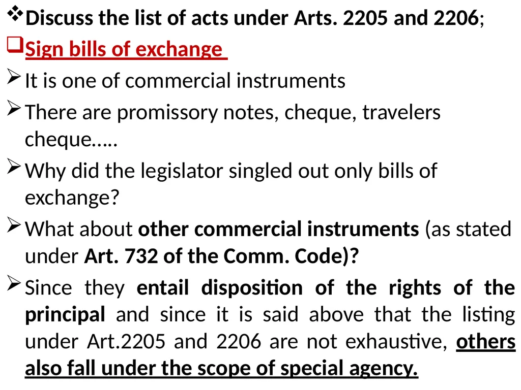 Chapter One 1. The concept of the law of agency - slide 82 of 185