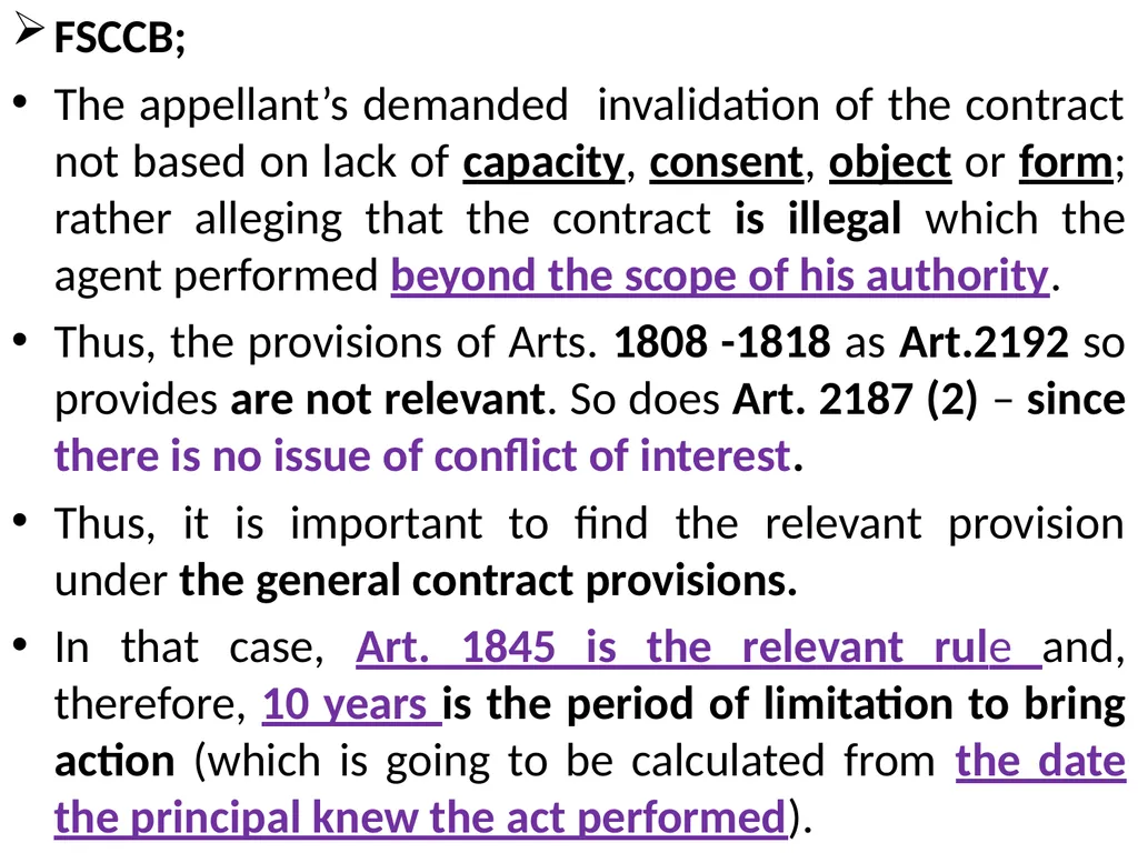 Chapter One 1. The concept of the law of agency - slide 137 of 185