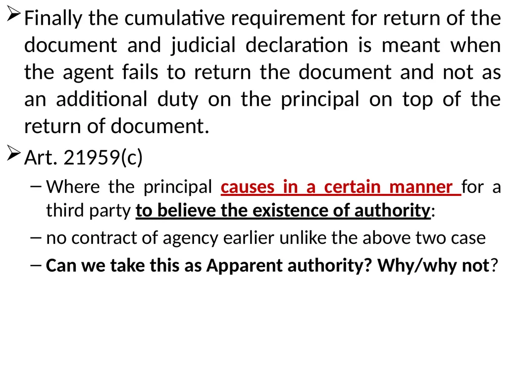 Chapter One 1. The concept of the law of agency - slide 97 of 185