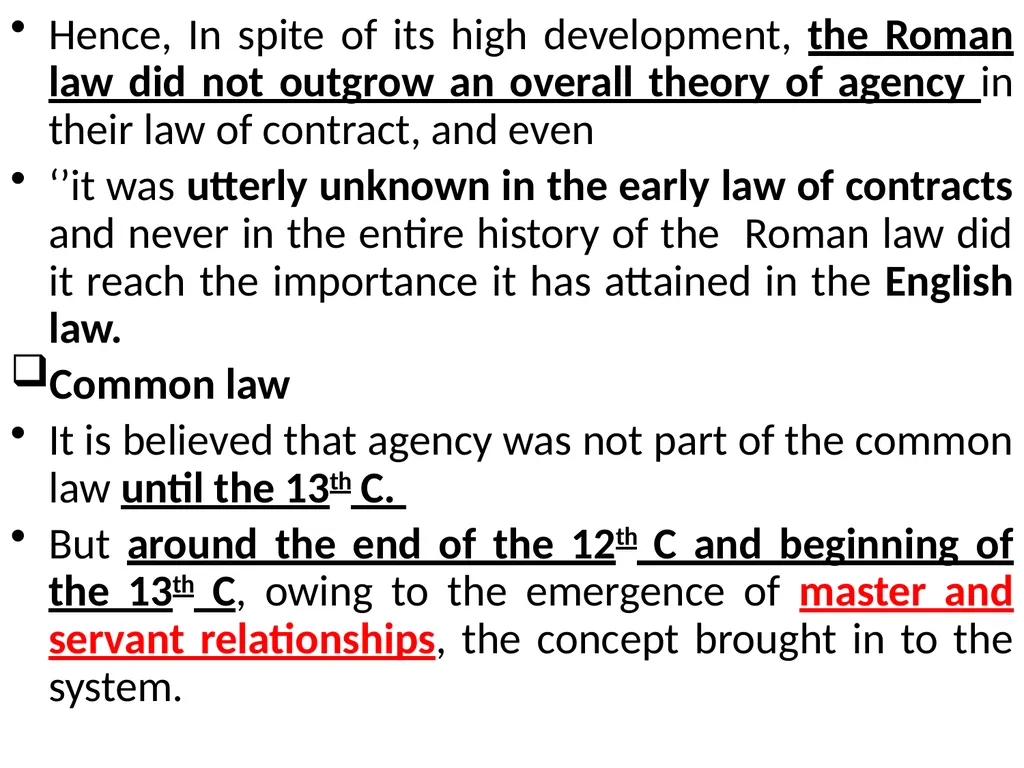Chapter One 1. The concept of the law of agency - slide 19 of 185