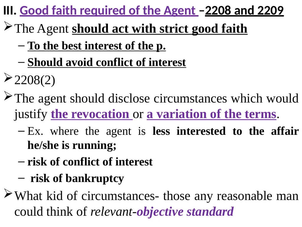 Chapter One 1. The concept of the law of agency - slide 164 of 185