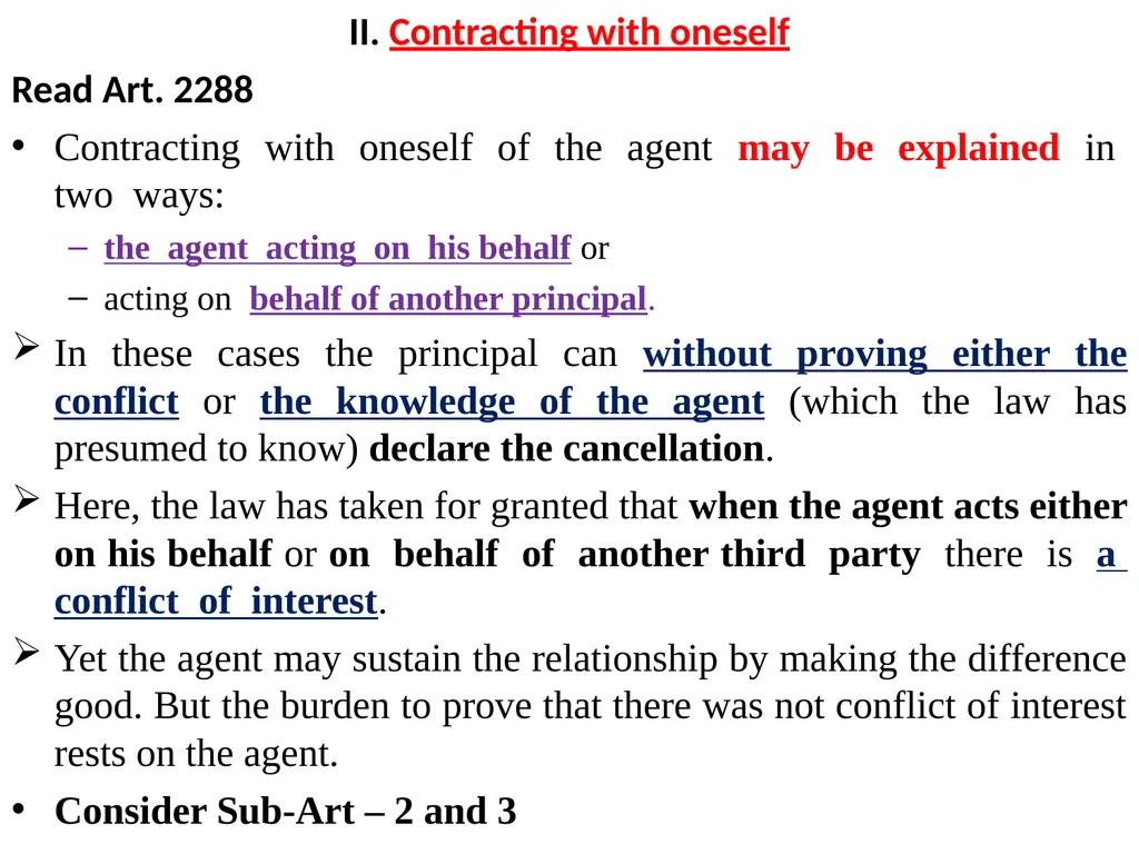 Chapter One 1. The concept of the law of agency - slide 160 of 185