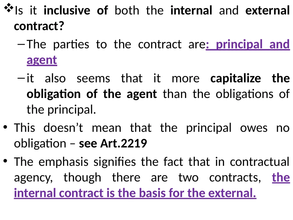 Chapter One 1. The concept of the law of agency - slide 40 of 185