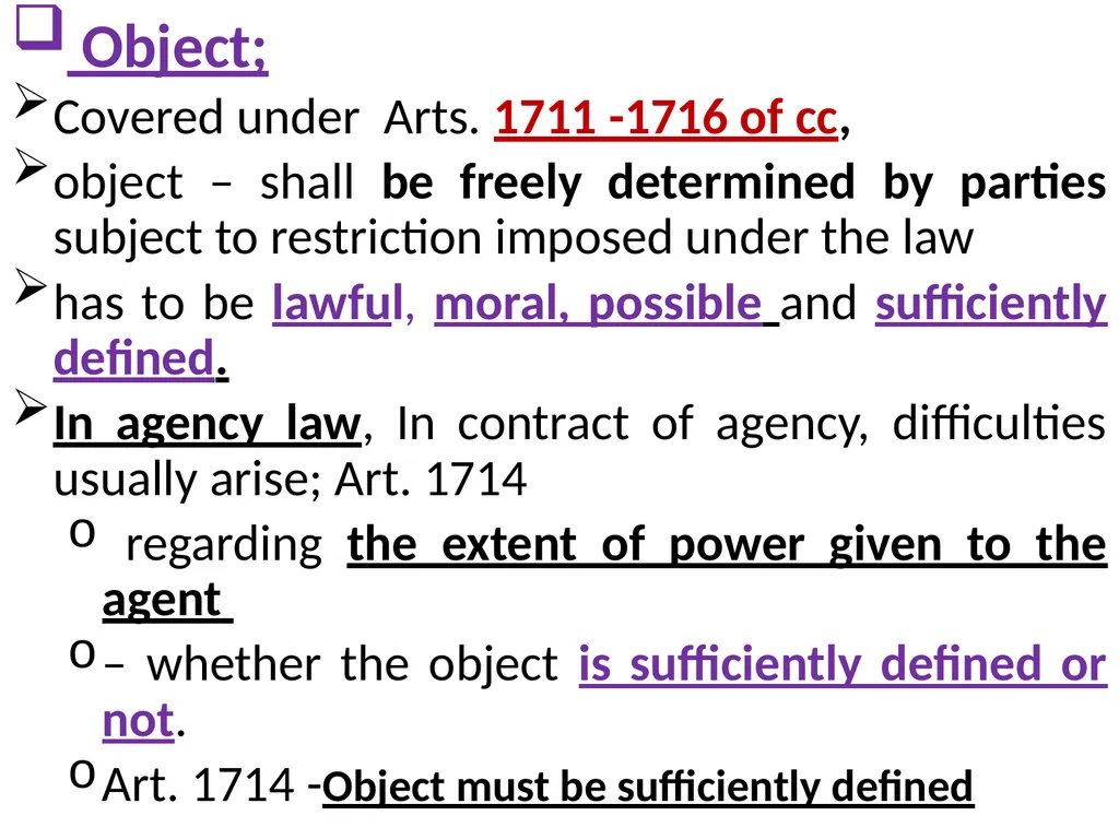 Chapter One 1. The concept of the law of agency - slide 58 of 185