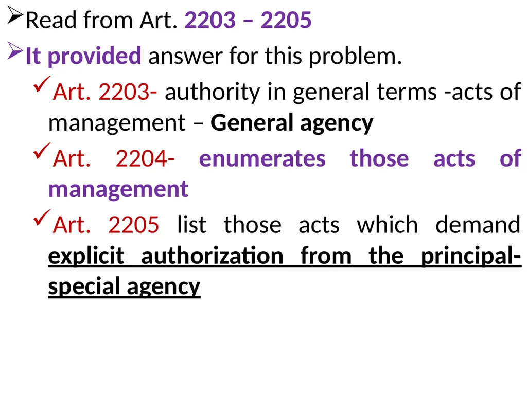 Chapter One 1. The concept of the law of agency - slide 60 of 185