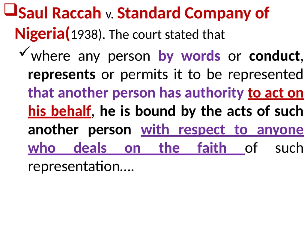 Chapter One 1. The concept of the law of agency - slide 94 of 185