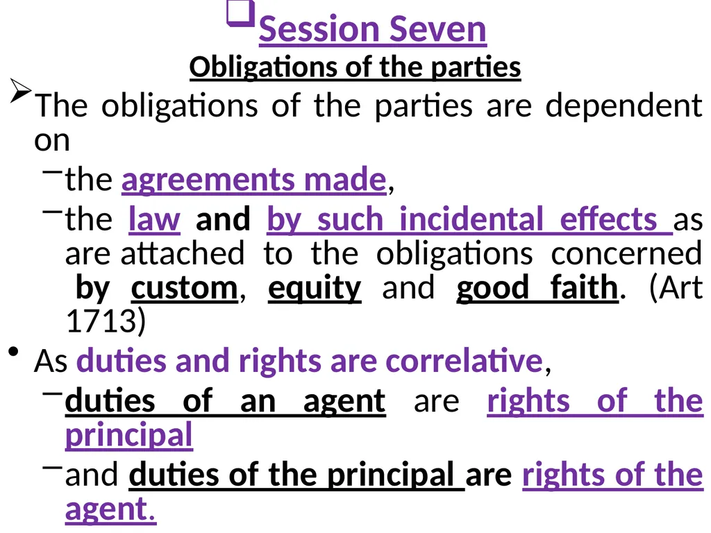 Chapter One 1. The concept of the law of agency - slide 149 of 185