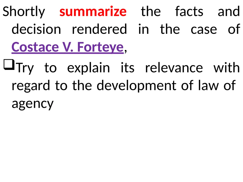 Chapter One 1. The concept of the law of agency - slide 27 of 185
