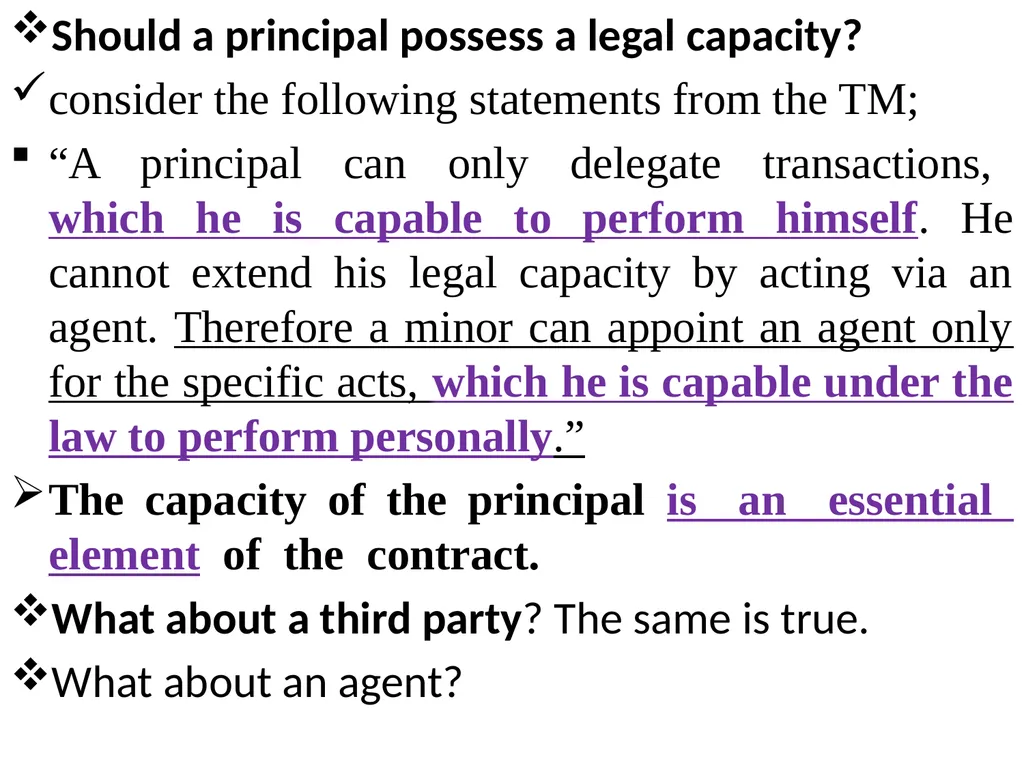 Chapter One 1. The concept of the law of agency - slide 43 of 185