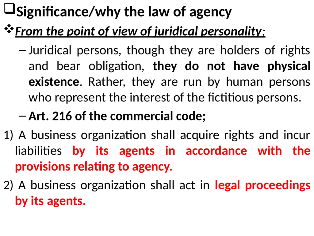 Chapter One 1. The concept of the law of agency - slide 11 of 185