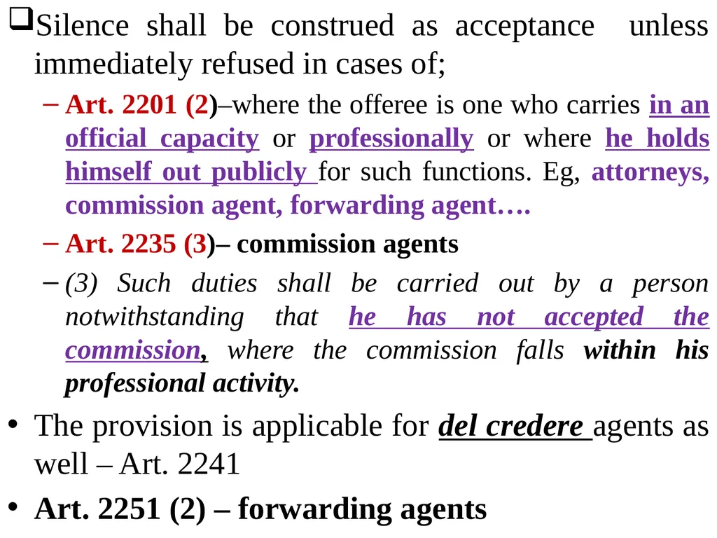 Chapter One 1. The concept of the law of agency - slide 66 of 185