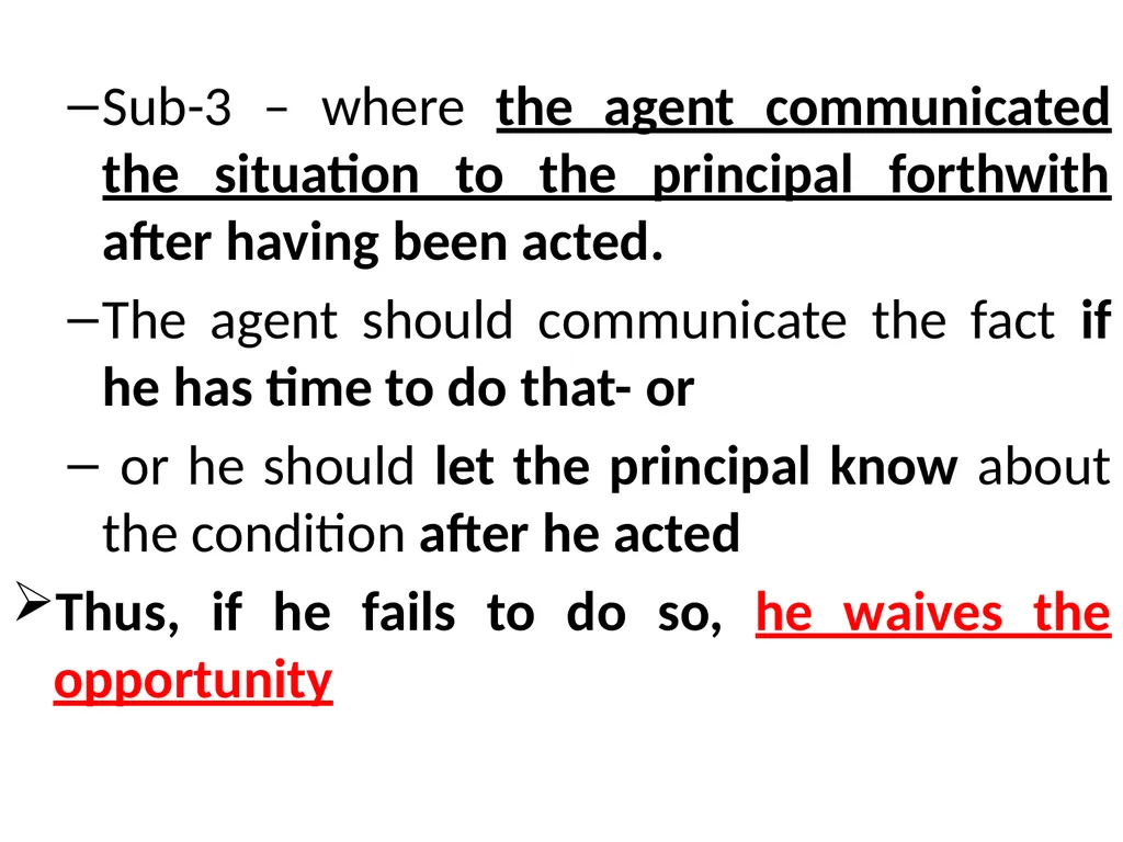 Chapter One 1. The concept of the law of agency - slide 125 of 185