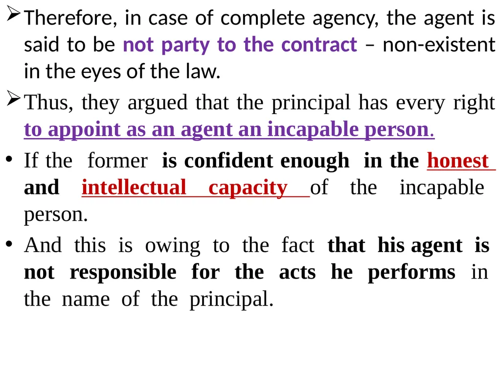 Chapter One 1. The concept of the law of agency - slide 47 of 185