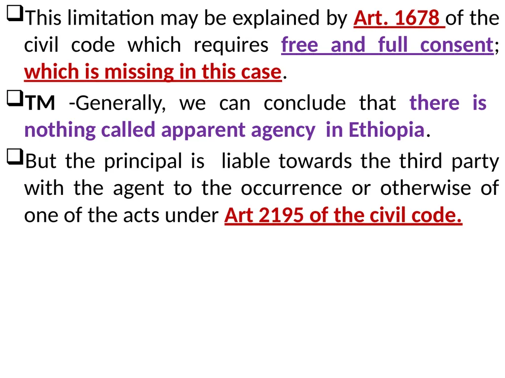 Chapter One 1. The concept of the law of agency - slide 99 of 185