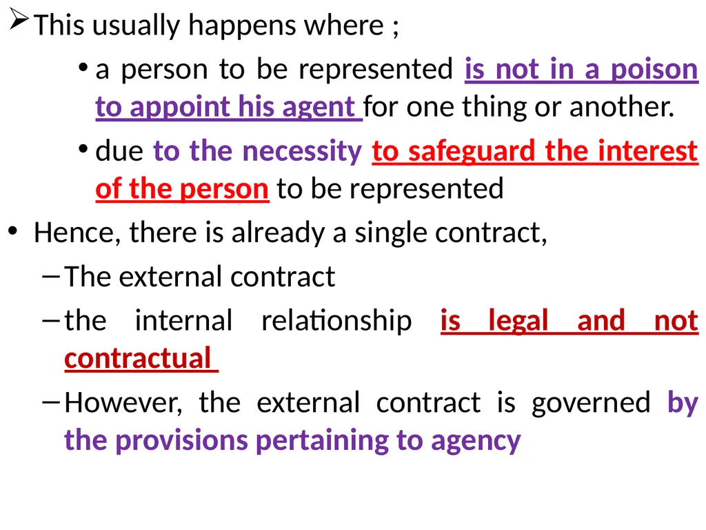 Chapter One 1. The concept of the law of agency - slide 30 of 185
