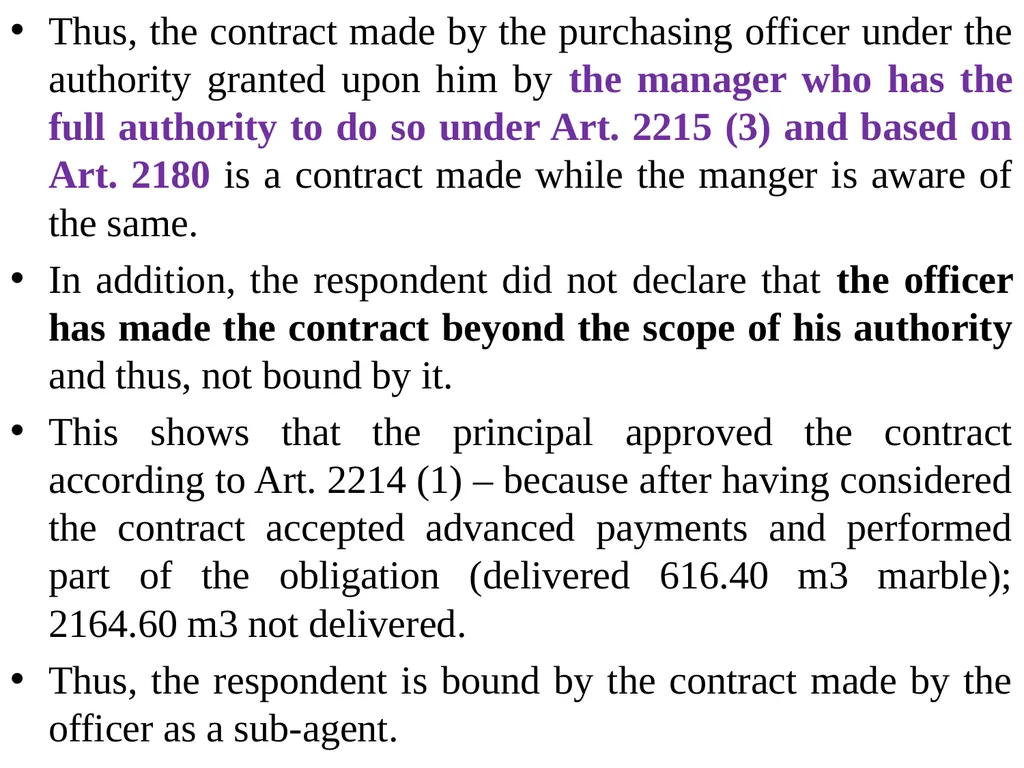 Chapter One 1. The concept of the law of agency - slide 177 of 185