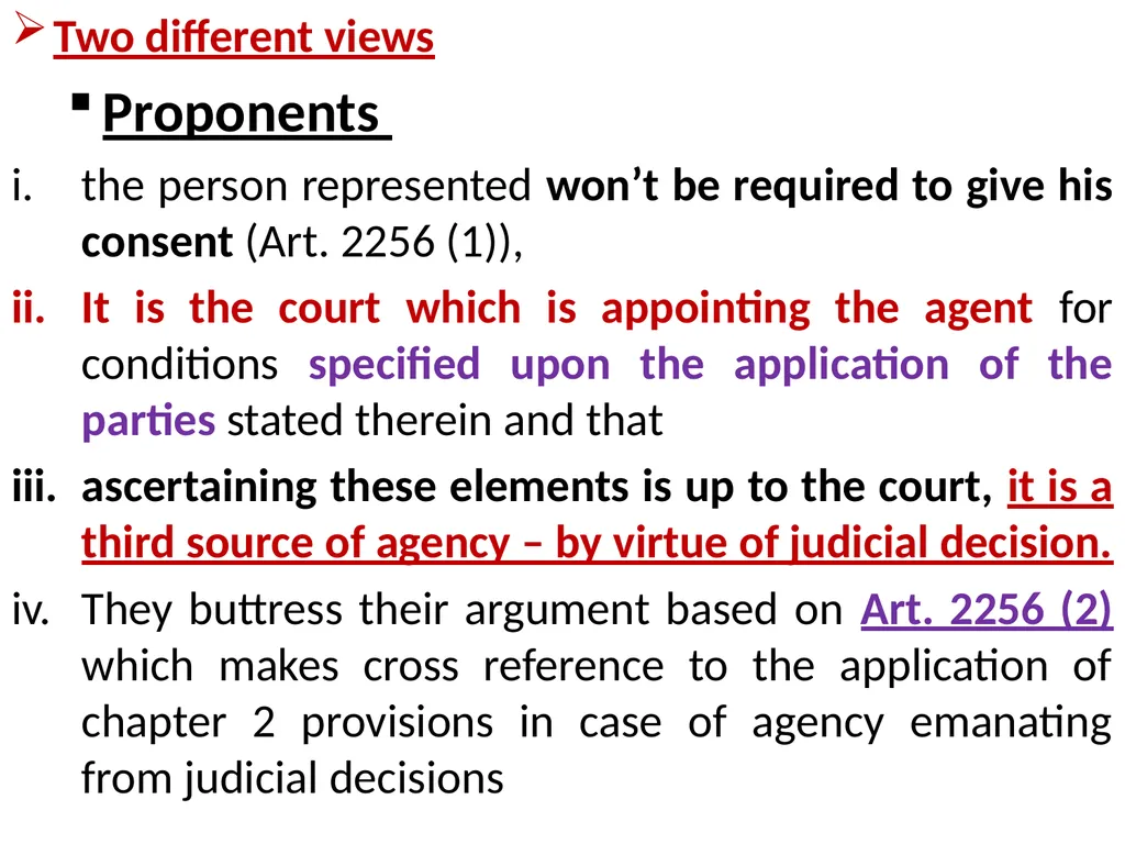 Chapter One 1. The concept of the law of agency - slide 37 of 185