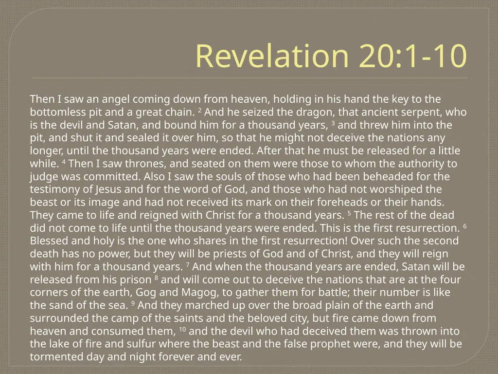 The End Times: Revelation Trinity Presbyterian - slide 2 of 28
