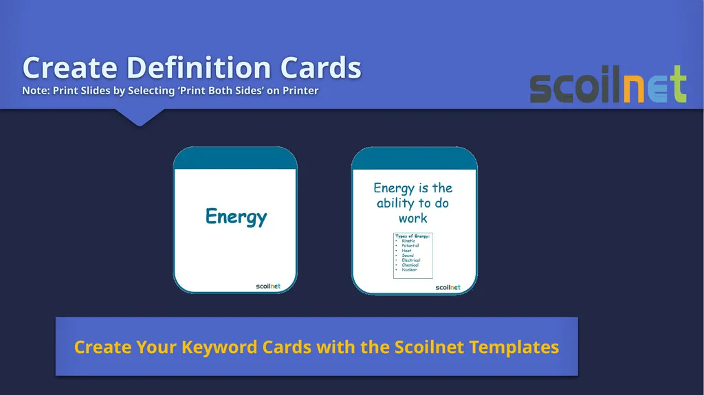 Create Definition Cards Note: Print Slides by - slide 1 of 8