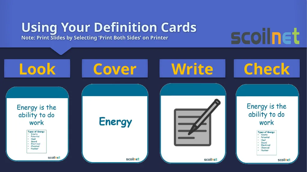 Create Definition Cards Note: Print Slides by - slide 4 of 8
