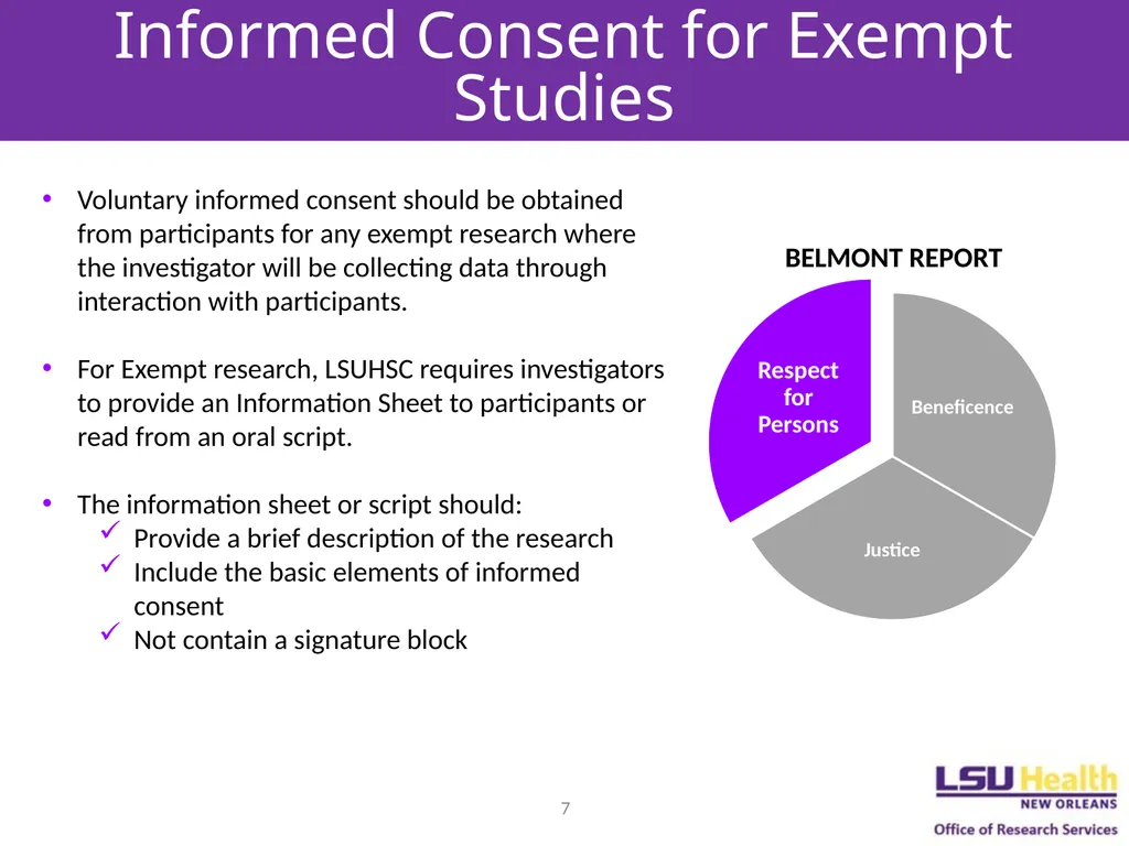 EXEMPT DETERMINATIONS AND LIMITED IRB REVIEW - slide 7 of 12