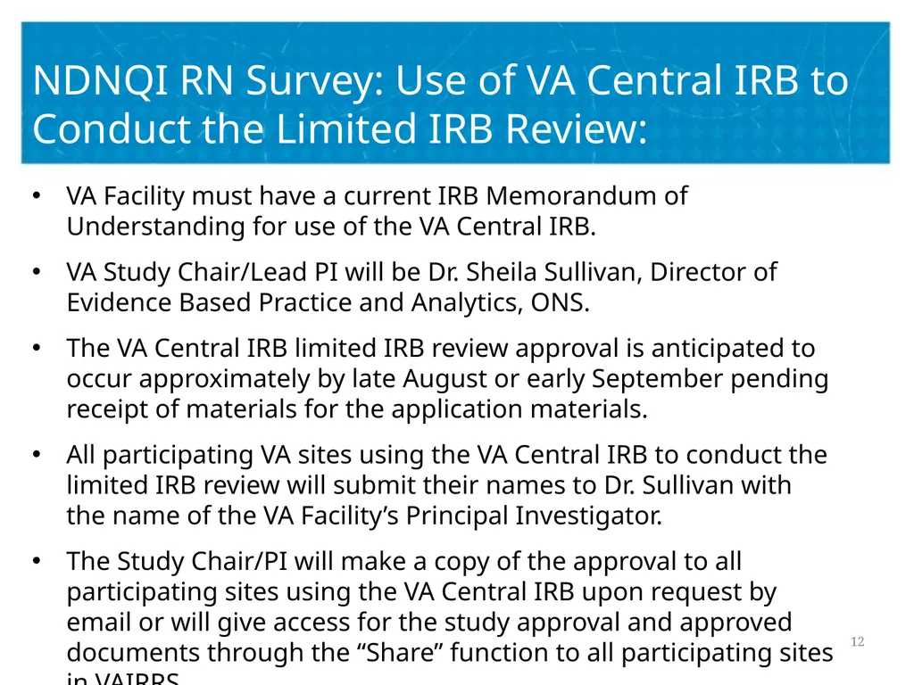 The Press Ganey RN Survey Research Study Lead - slide 12 of 19