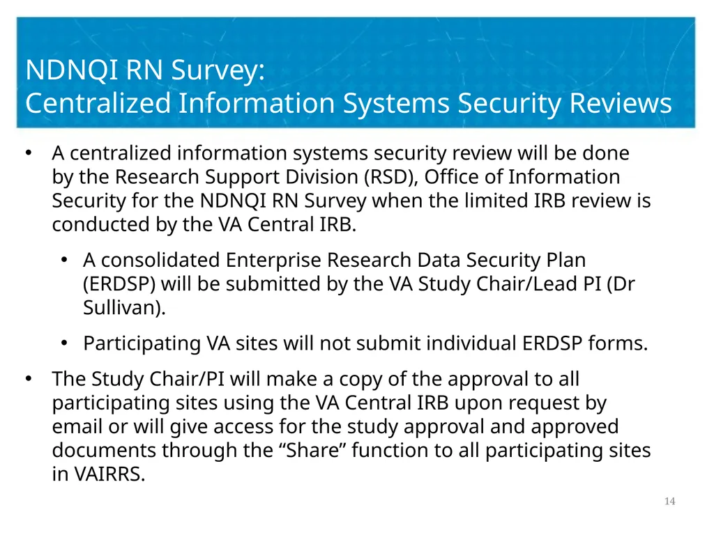 The Press Ganey RN Survey Research Study Lead - slide 14 of 19