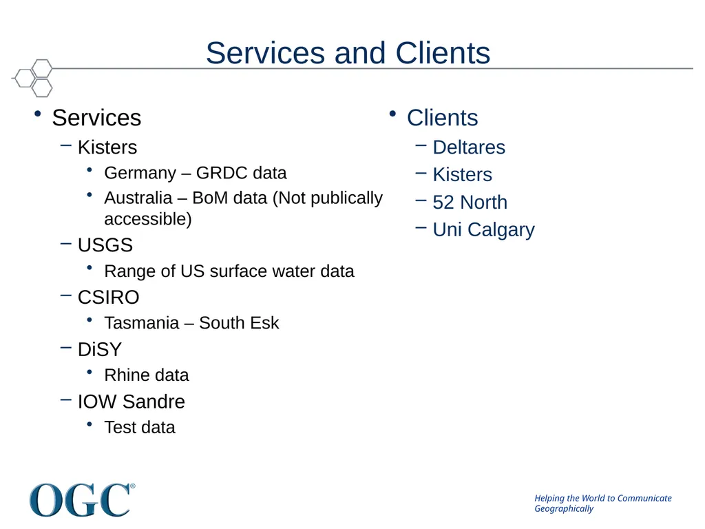 OGC/WMO Hydrology Domain Working Group David Lemon - slide 22 of 23