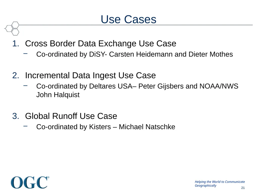 OGC/WMO Hydrology Domain Working Group David Lemon - slide 21 of 23