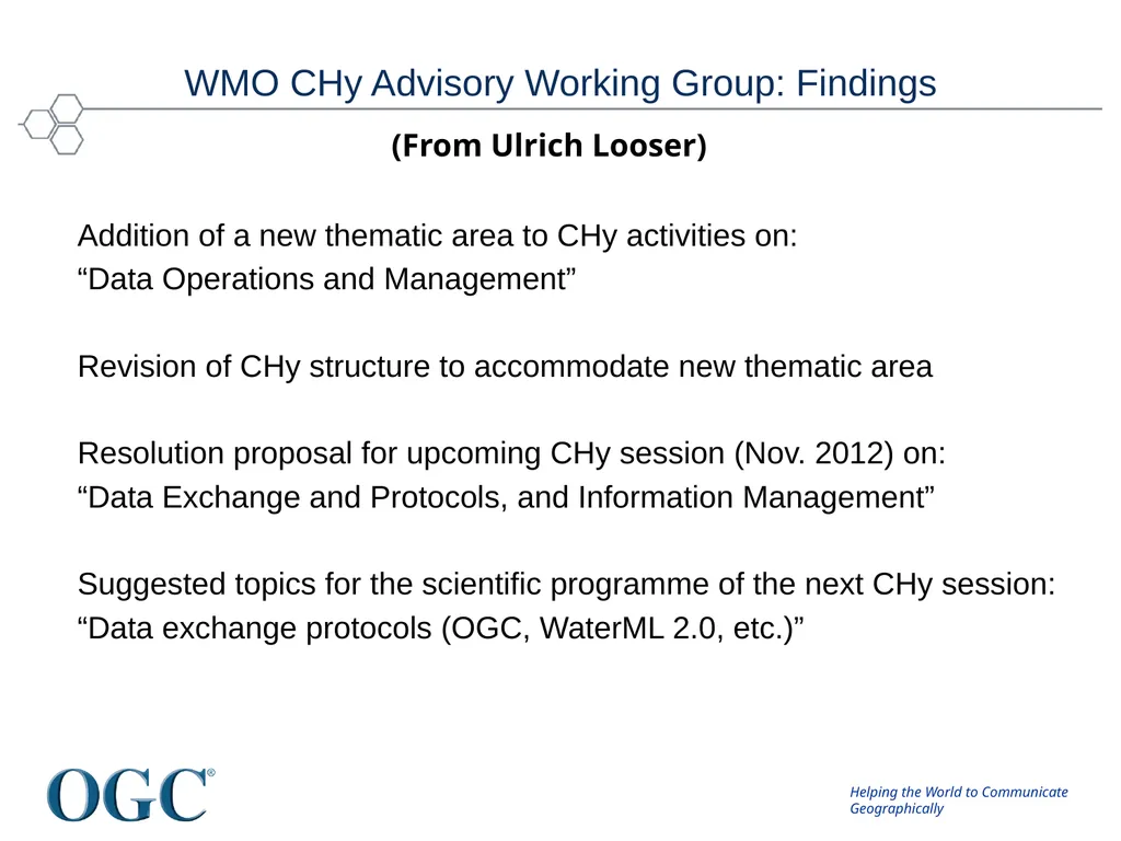 OGC/WMO Hydrology Domain Working Group David Lemon - slide 14 of 23