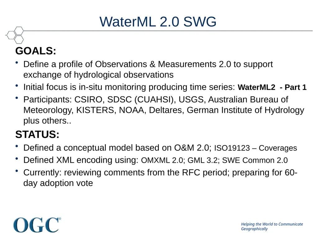 OGC/WMO Hydrology Domain Working Group David Lemon - slide 13 of 23