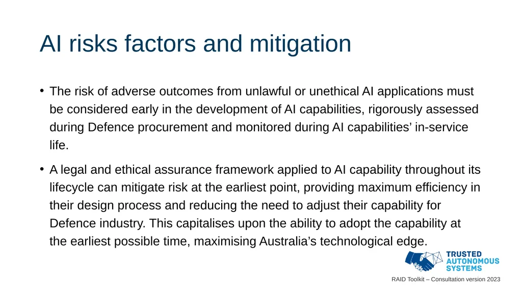 Responsible Artificial Intelligence for Defence - slide 6 of 65