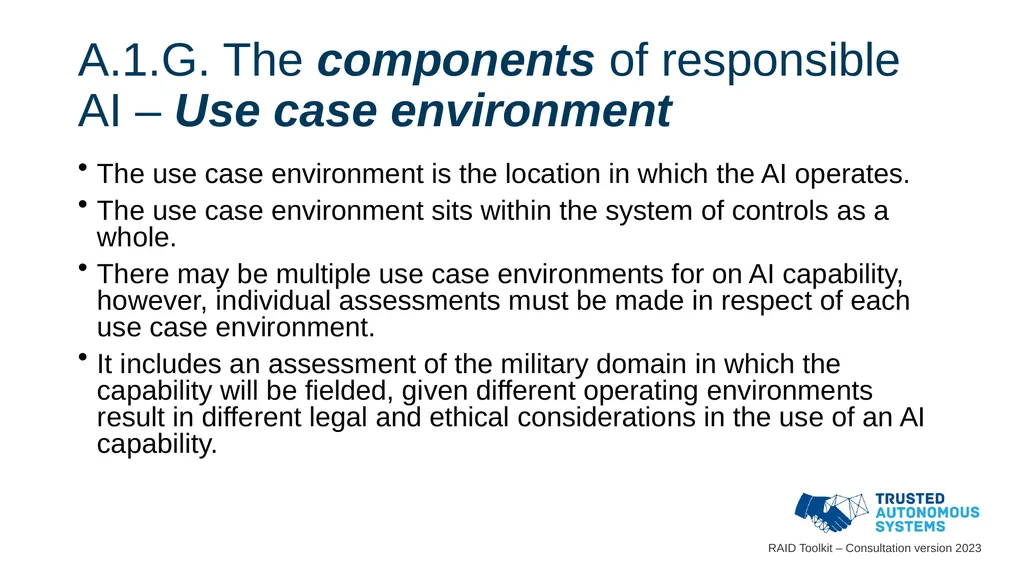 Responsible Artificial Intelligence for Defence - slide 46 of 65