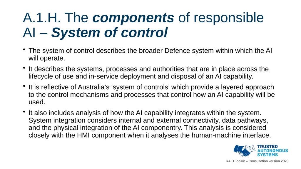 Responsible Artificial Intelligence for Defence - slide 47 of 65